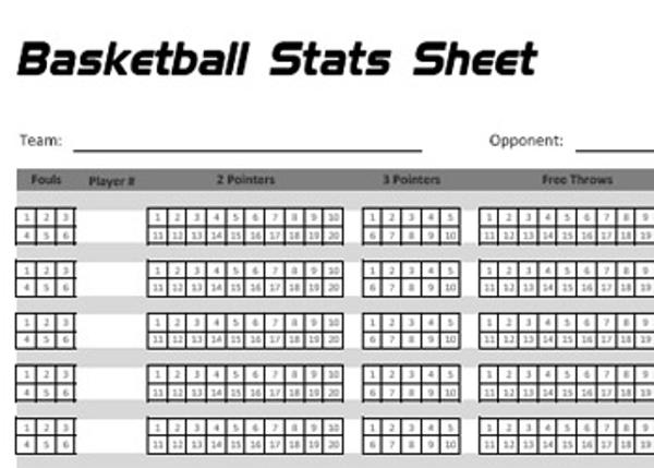 Stats Dad Basketball Scoring Sheet Basketball Scores