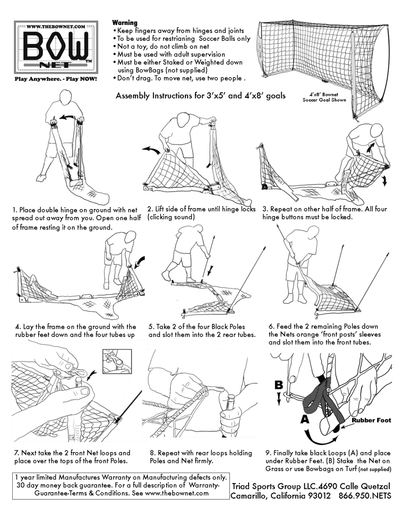 Bownet 3 x 5 Set Up instructions 