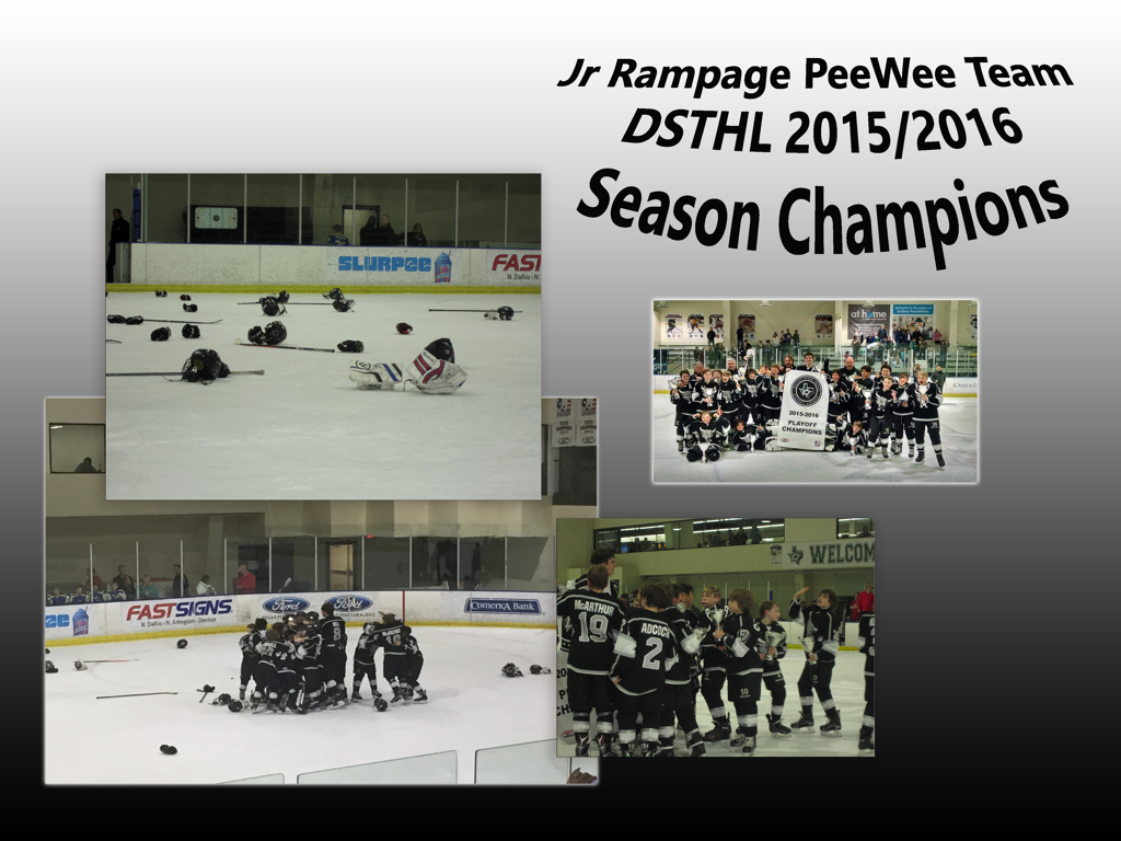 Pictures of the Jr Rampage team celebrating their season win.