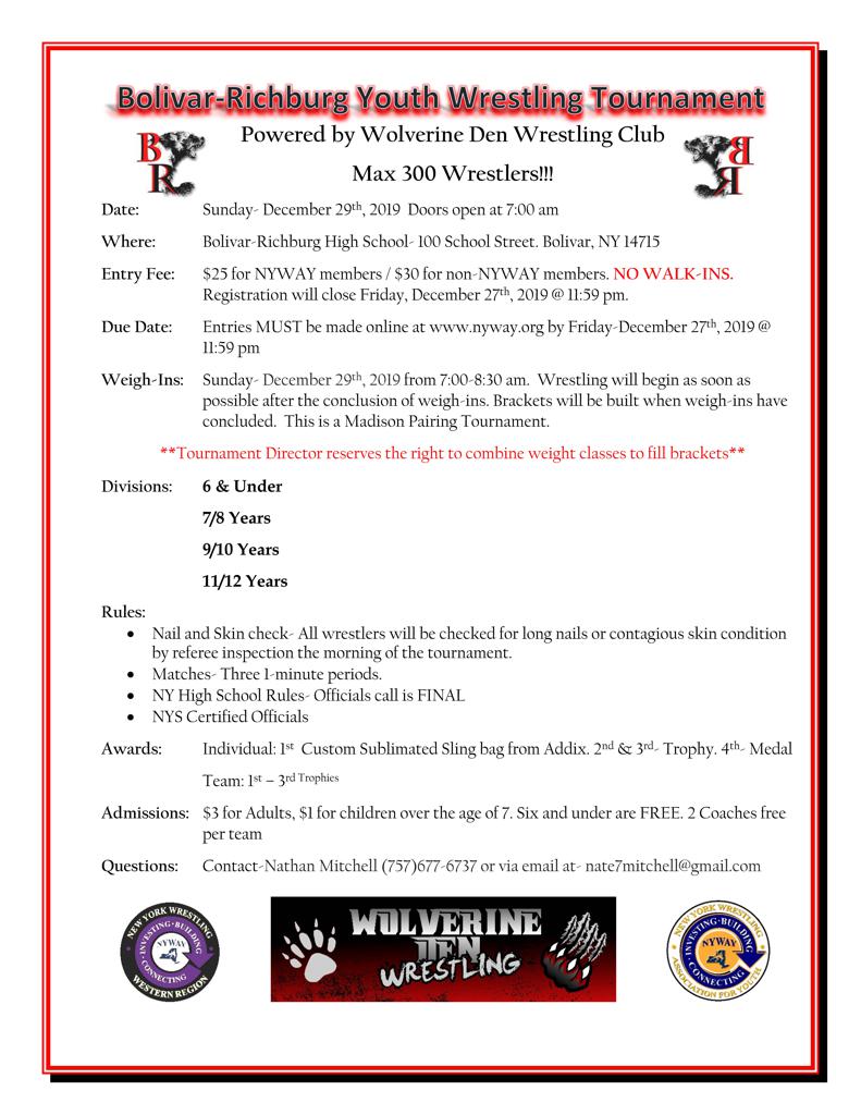 2019 BolivarRichburg Youth Wrestling Tournament