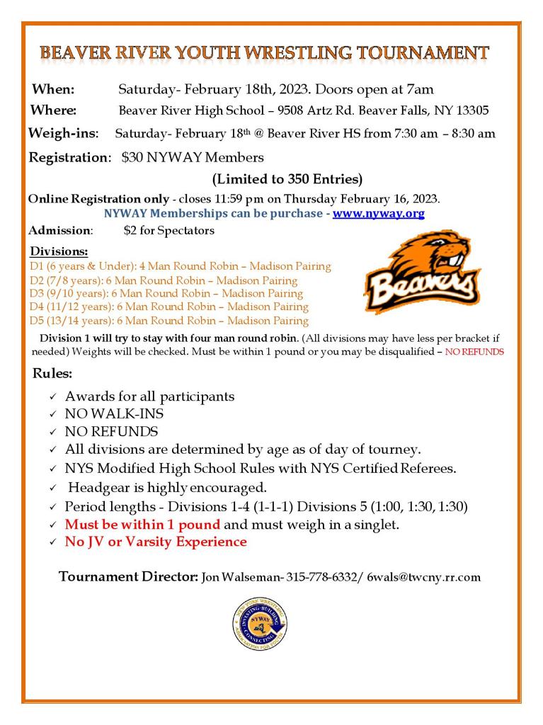 2023 Beaver River Youth Wrestling Tournament