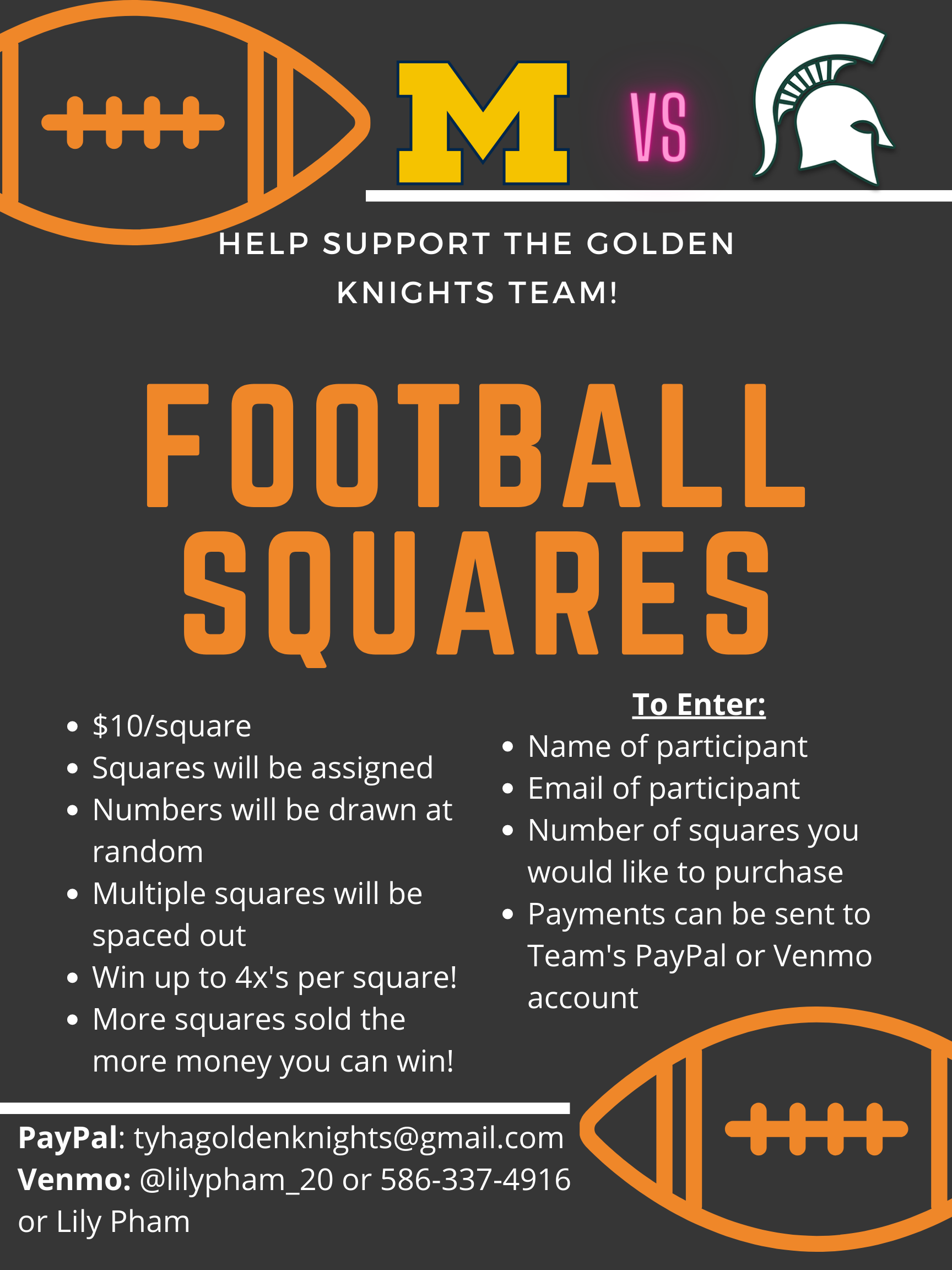 Football Squares Fundraiser 