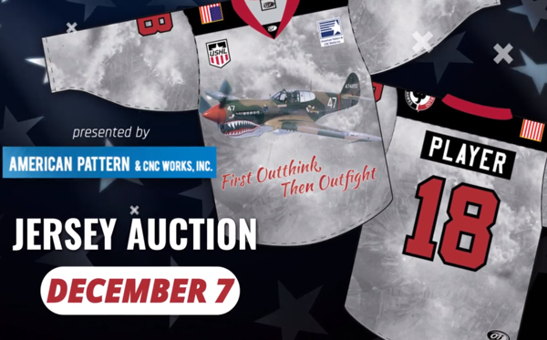 blackhawks military jersey auction
