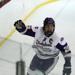 CBC's Bud Winter celebrates a goal at a Challenge Cup semifinal hockey game on Saturday, February 25, 2017 at Hardee's Ice Plex in Chesterfield, MO. Ben Loewnau, STLhighschoolsports.com