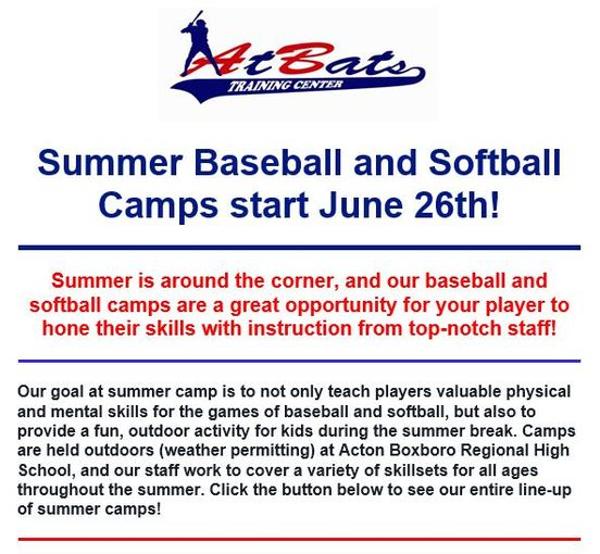ActonBoxborough Summer Baseball / Softball Camps