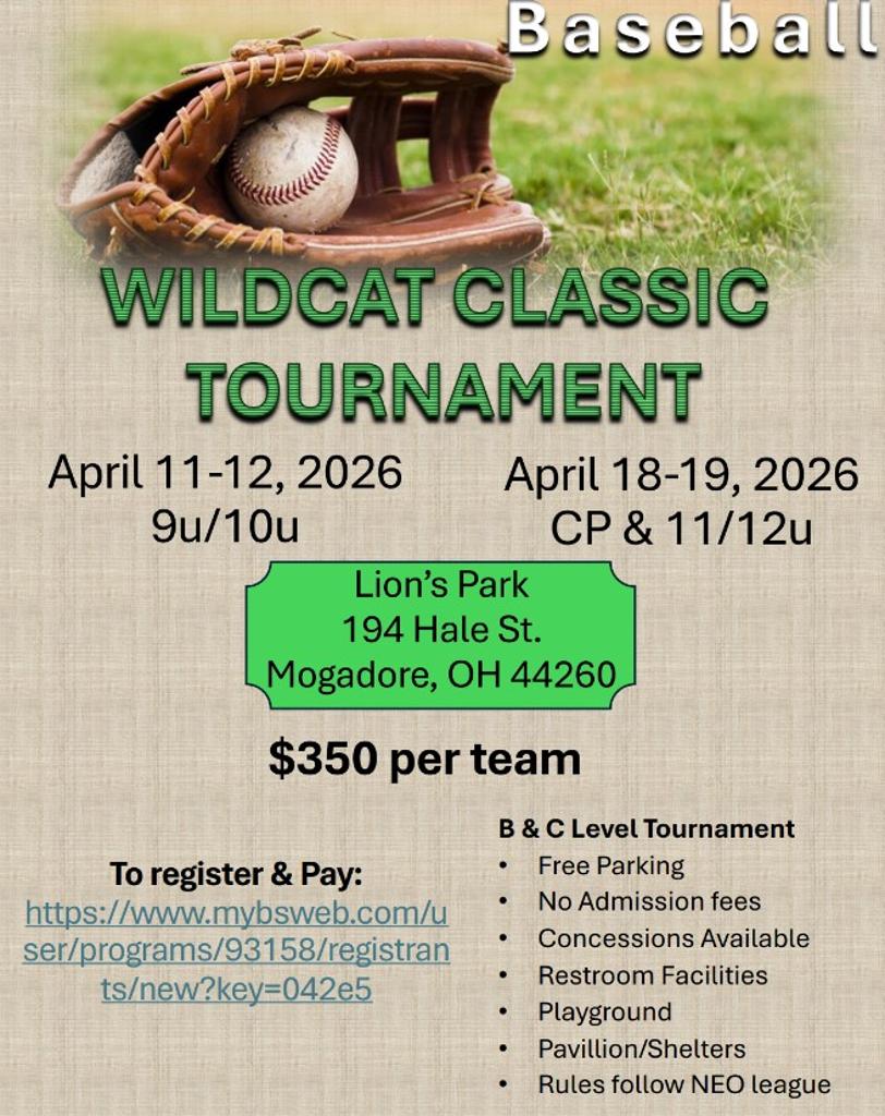 Mogadore baseball early bird 2026