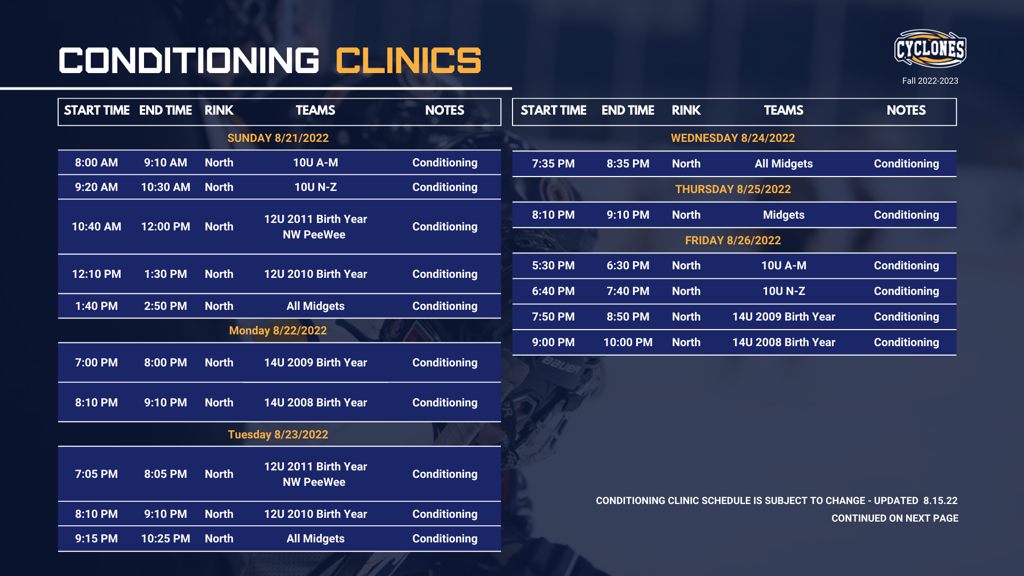 20222023 Cyclones Fall Registration Cyclones Amateur