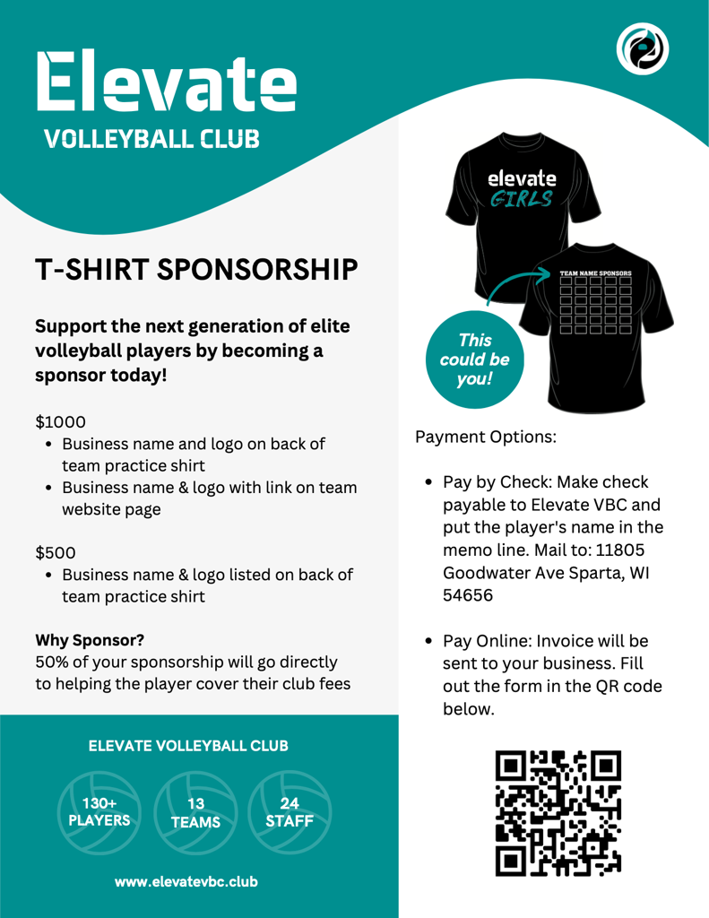 Sponsor T-SHIRTS Fundraiser