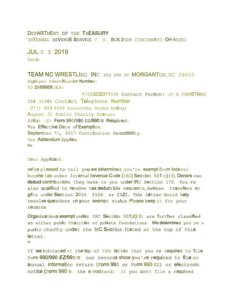 IRS Determination Letter