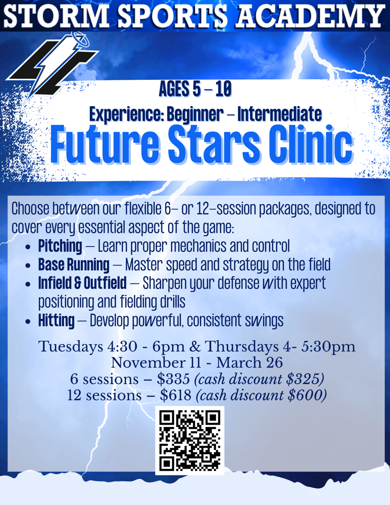 Storm Sports Academy Future Stars Clinic - Register TODAY!