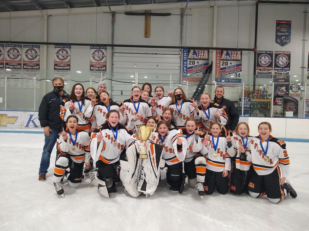 Champions! Girls defeat State College Icers 2-1 in PeeWee A President's Day Tournament.