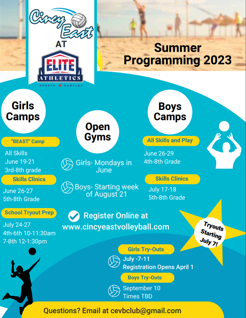 Cincy East Volleyball Summer Programs Registration Cincy