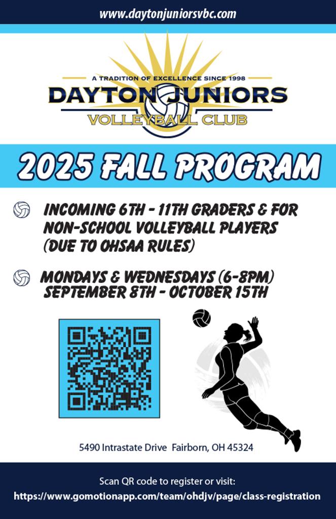 Dayton Juniors Fall Volleyball Program