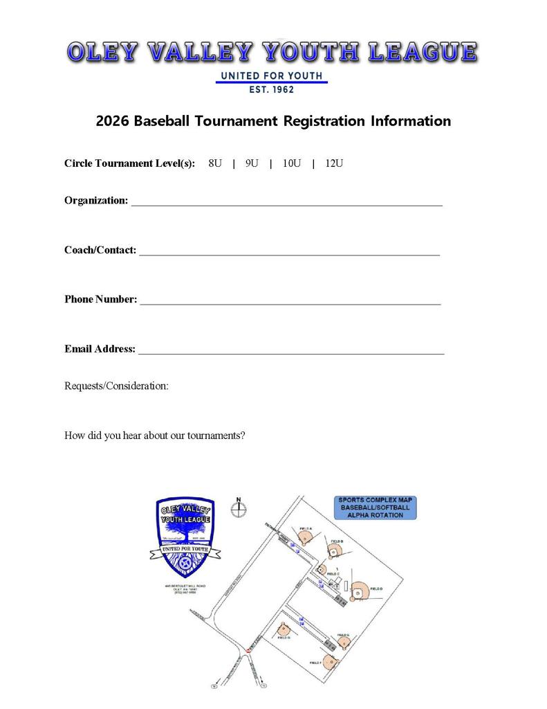 Tournament Registration Form