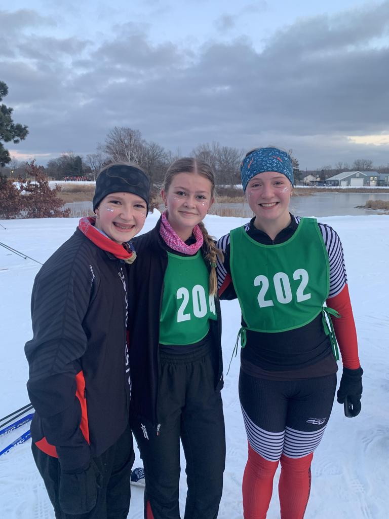 Freshmen Elise Hays and Stella Johnson and junior Ava Daum