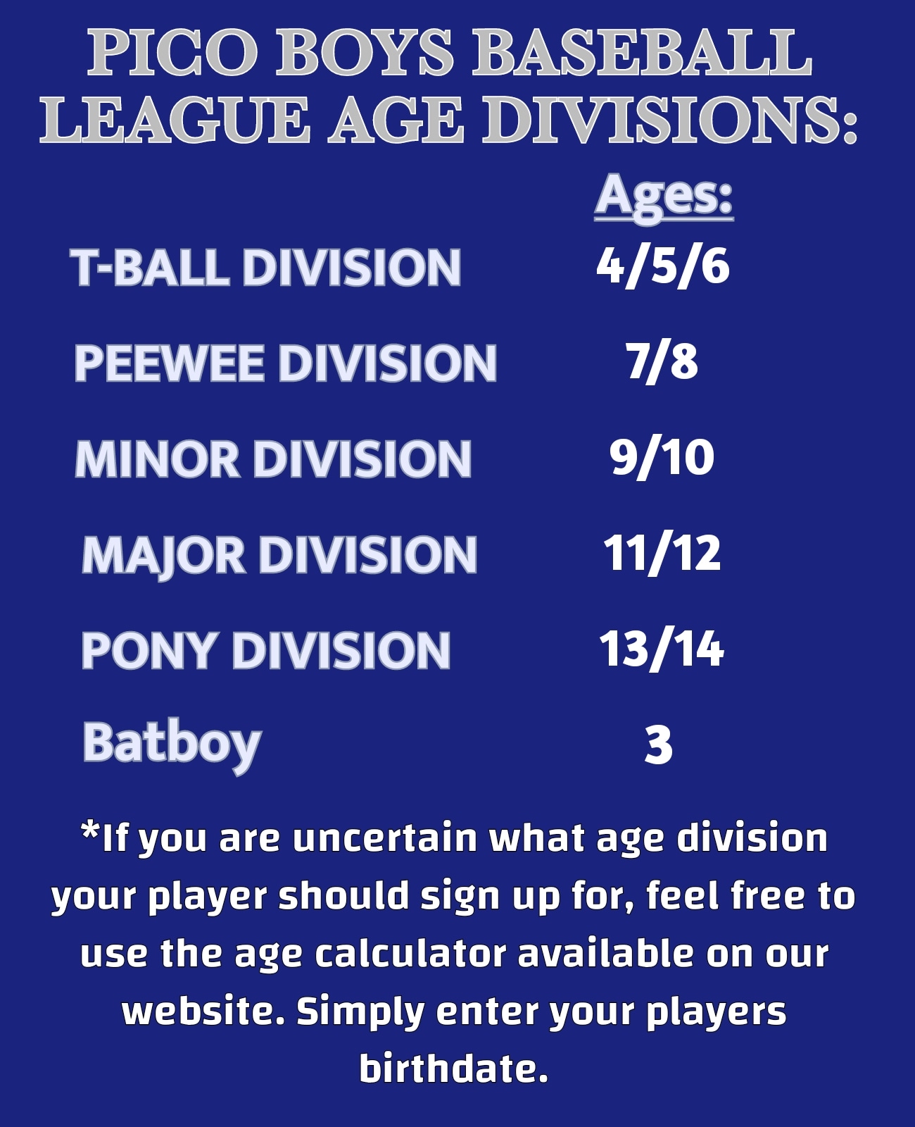 Age Divisions