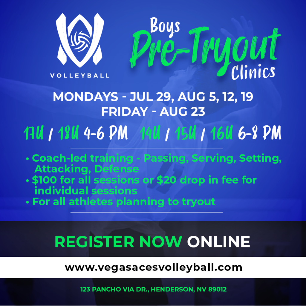 Boys PreTryout Clinics Vegas Aces Volleyball