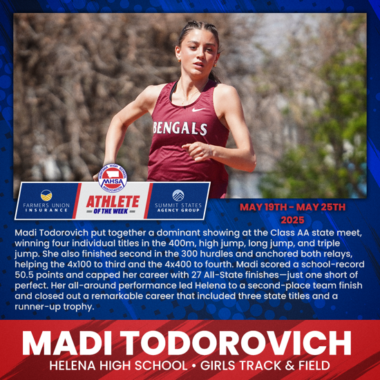 Athlete of the Week - Girl Winner