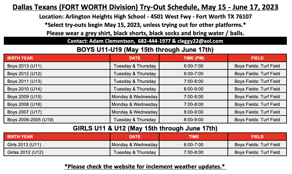 Fort Worth Schedule fort-worth-schedule