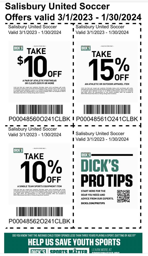 Dicks Sporting Coupons!