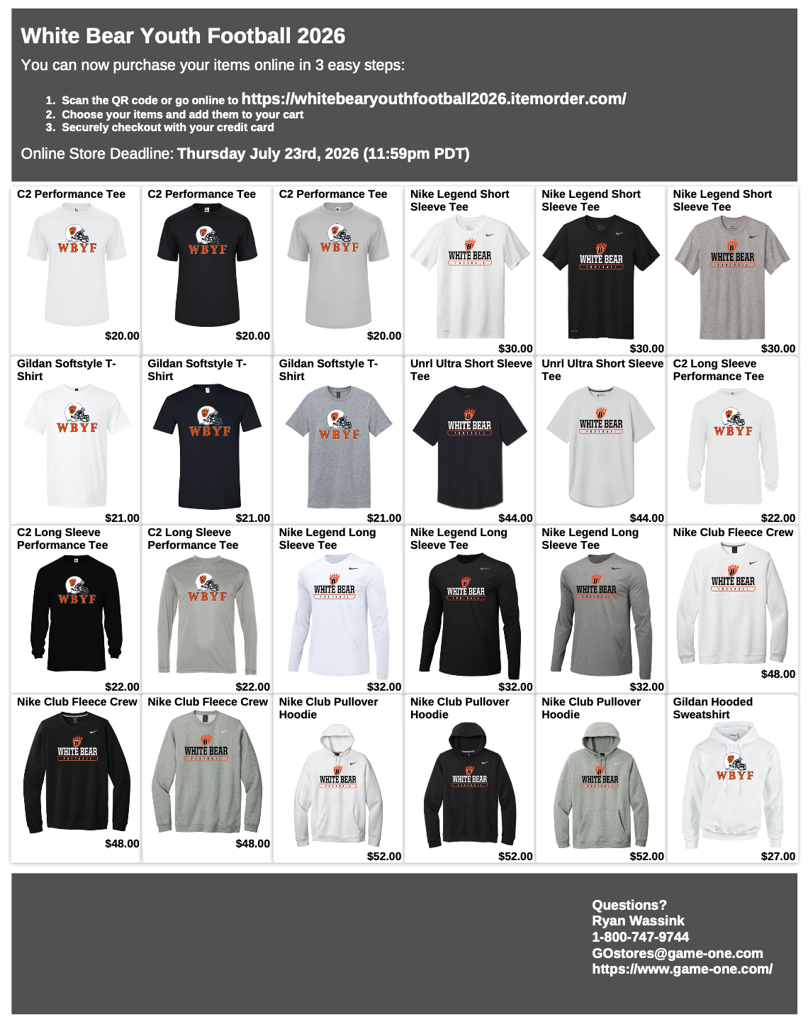 2026 WBYF GameOne apparel store item