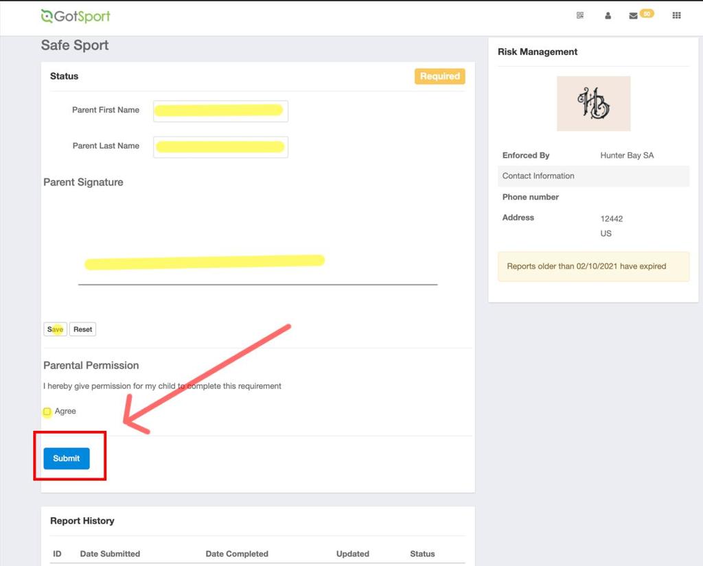 Under 18 Player Requirements