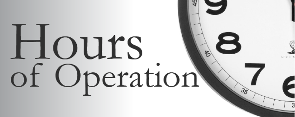 5 And Below Hours Of Operation Facility Hours