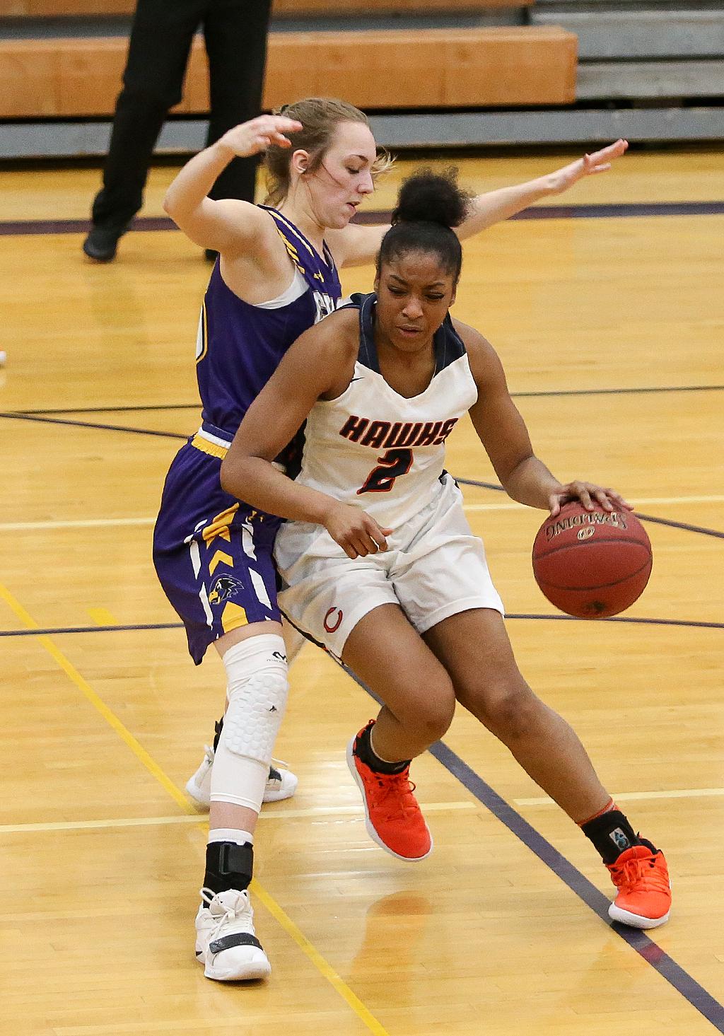 Aja Wheeler (2) led all players with 26 points on Tuesday night, as Robbinsdale Cooper handed Chaska its first league loss with a 75-70 win to avenge a loss earlier in the season. Photo by Cheryl Myers, SportsEngine