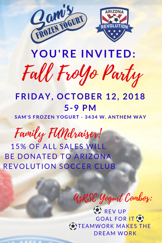 FALL FROYO PARTY AT SAM'S FROZEN YOGURT
