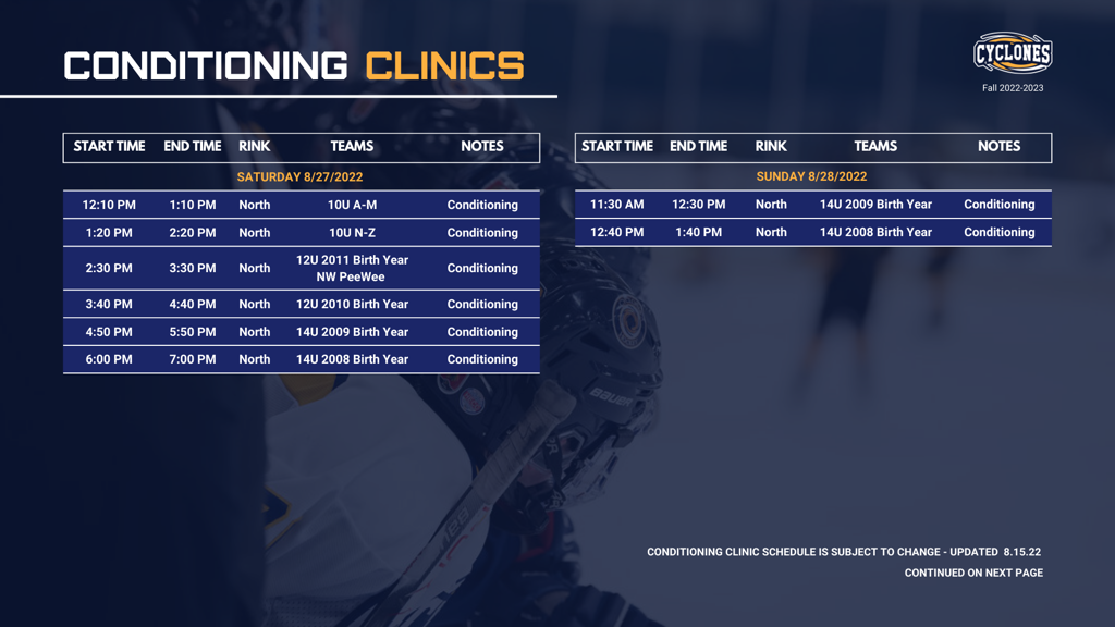 20222023 Cyclones Fall Registration Cyclones Amateur