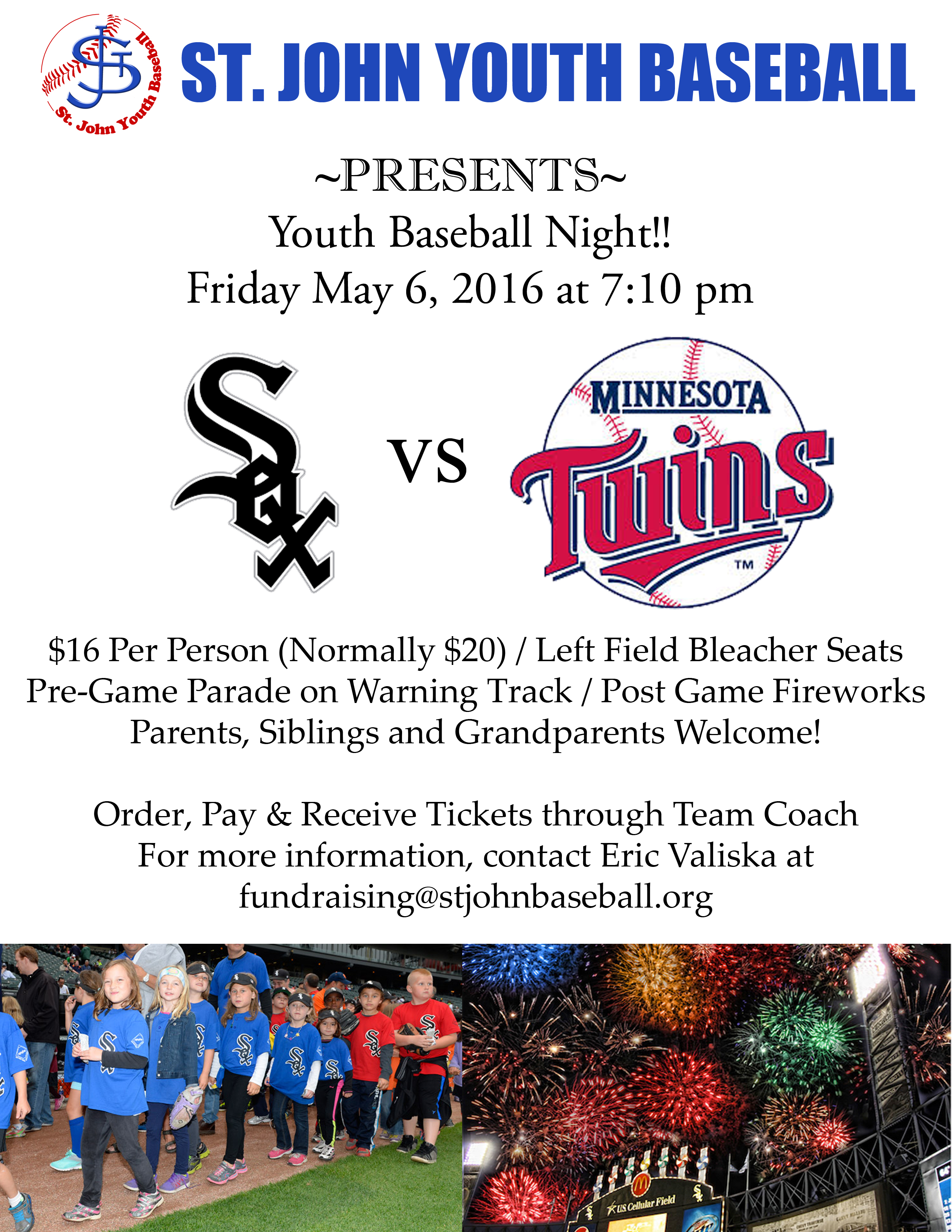 White Sox Youth Baseball Night!