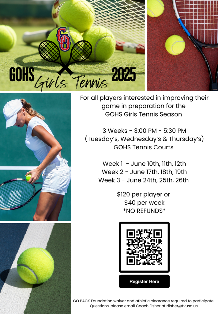 Girls Tennis Summer Program 2025