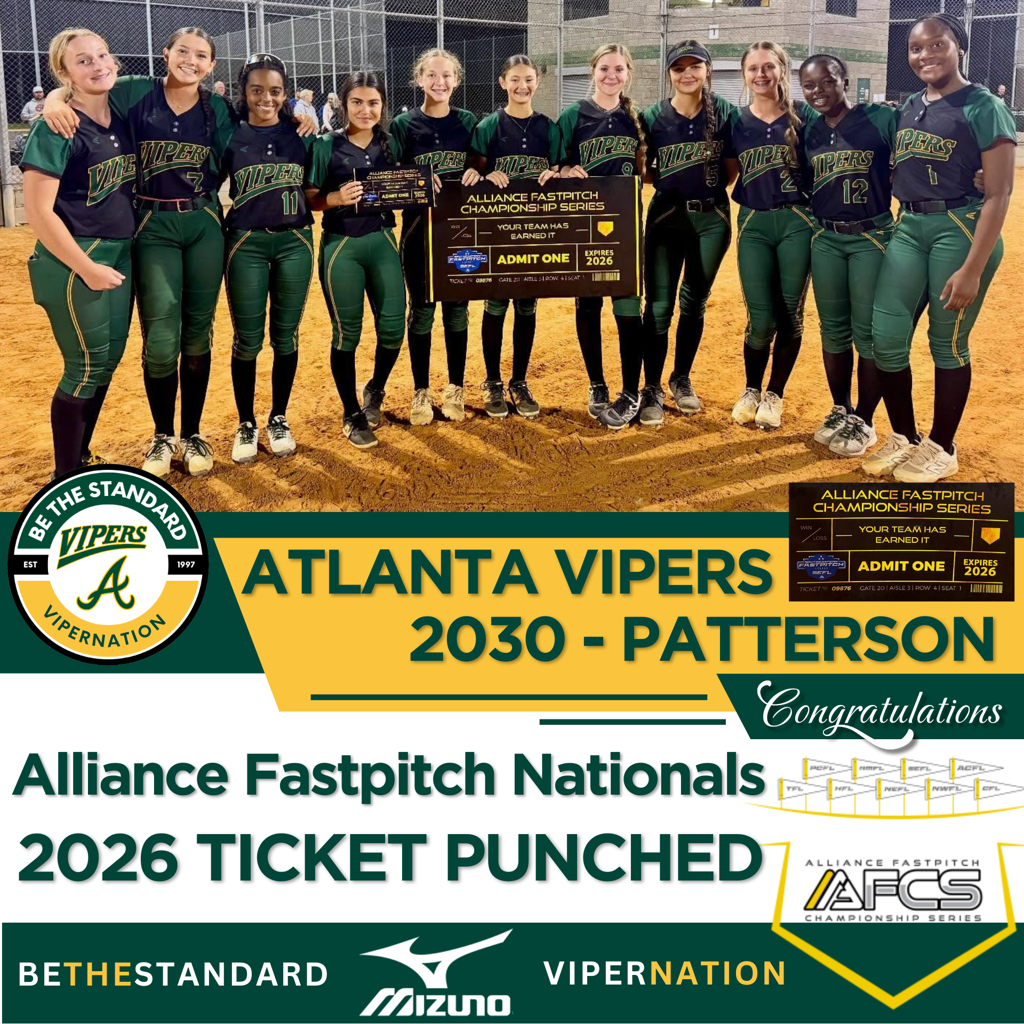 Atlanta Vipers Fastpitch 2030 Patterson - Alliance Fastpitch Qualified - October 2025