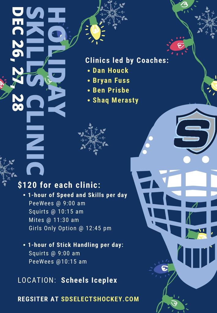 2023 Holiday Clinics SD Selects Hockey