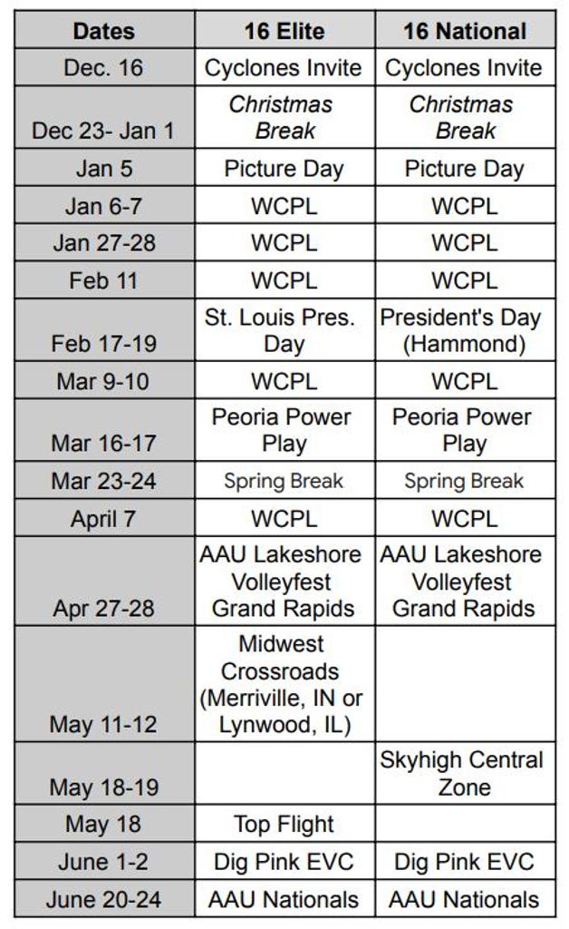 EVC Calendar 2023 24