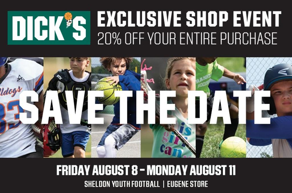 Our partner DICK’S Sporting Goods is offering all our members an exclusive discount of 20% off throughout the store!  Be sure to grab all the things you will need for the upcoming season. The coupon is valid in-store only and must be shown at the register