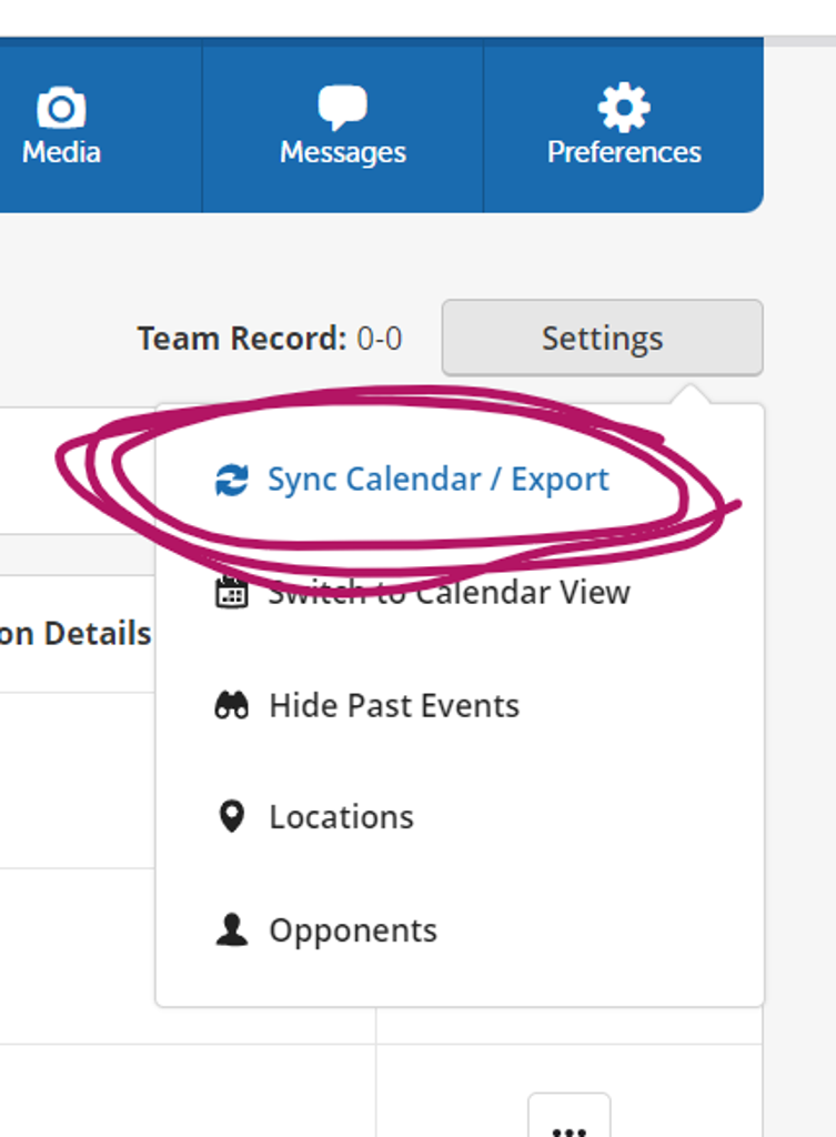 TeamSnap Calendar