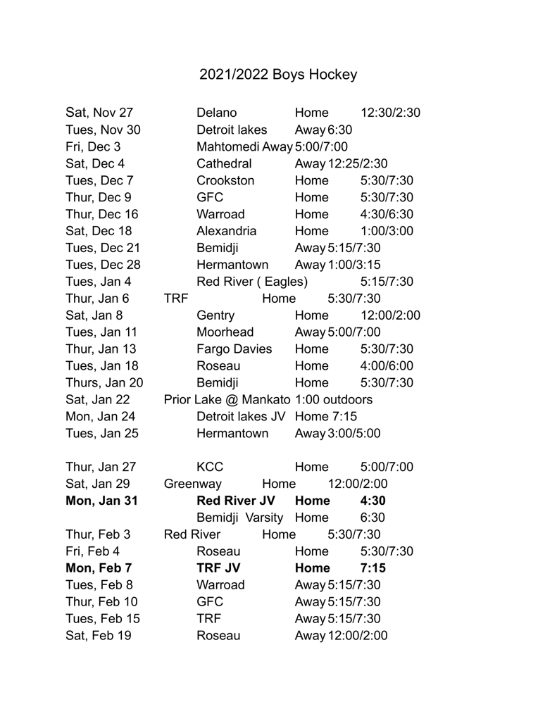 EGF JV/Varsity Boys High School