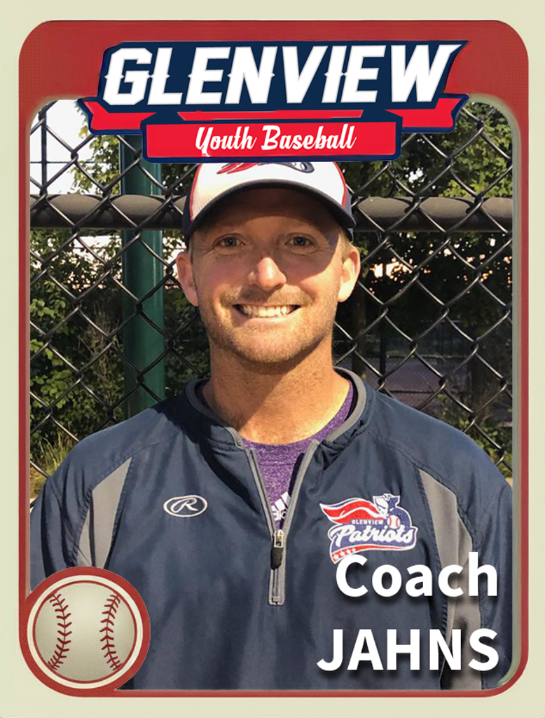 Glenview Patriots Coach Jahns in the Patriots Dugout