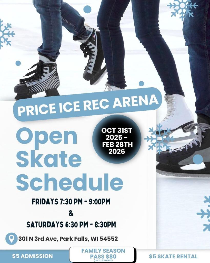 Price Ice Open Skate Schedule 2025/2026
