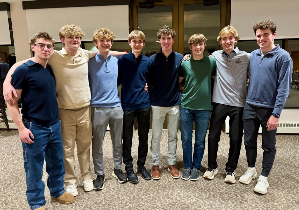 Boys cross country team at banquet