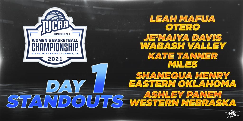 NJCAA Division 1 Women's Basketball National Tournament — Day 1 results