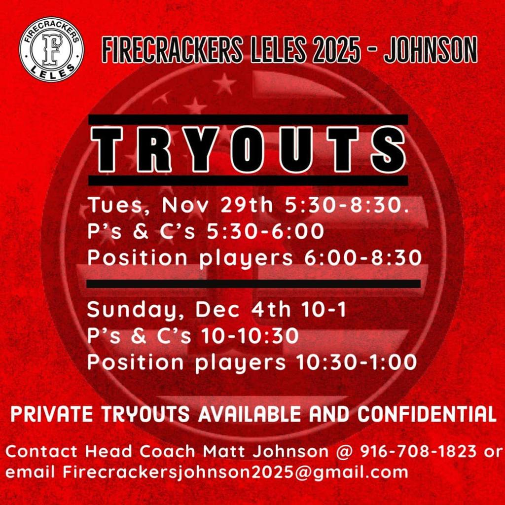 Firecrackers Leles Tryout Information
