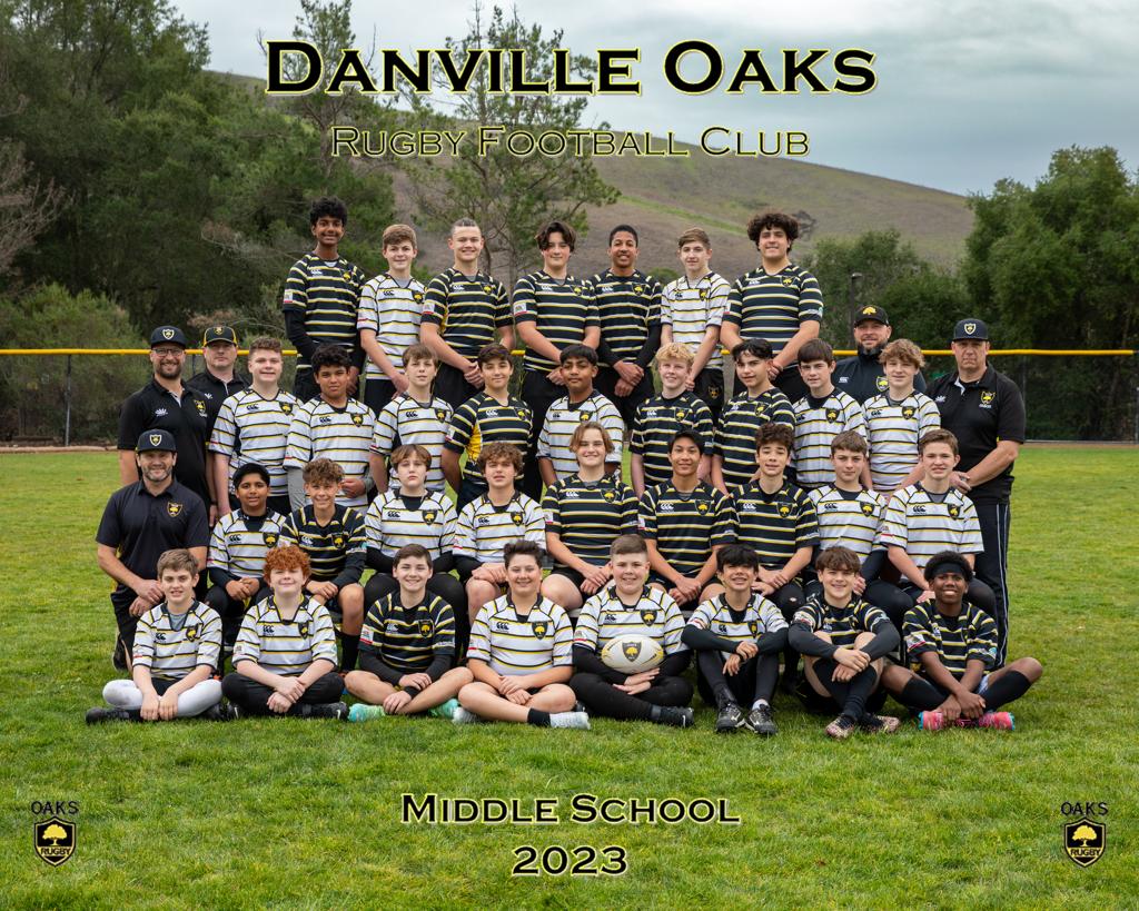 Danville Oaks Rugby Middle School team 2022-2023