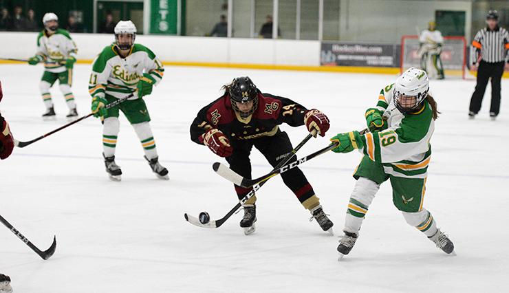 Edina forward Tella Jungels (19) takes a shot against Maple Grove. Photo by Carter Jones, SportsEngine