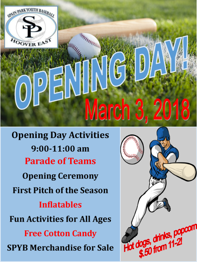 SPYB Spring Baseball 2018 OPENING DAY!!