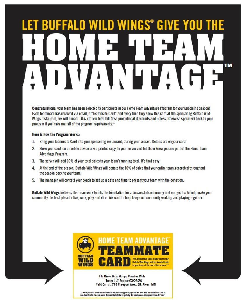 Support Elks at Buffalo Wild Wings