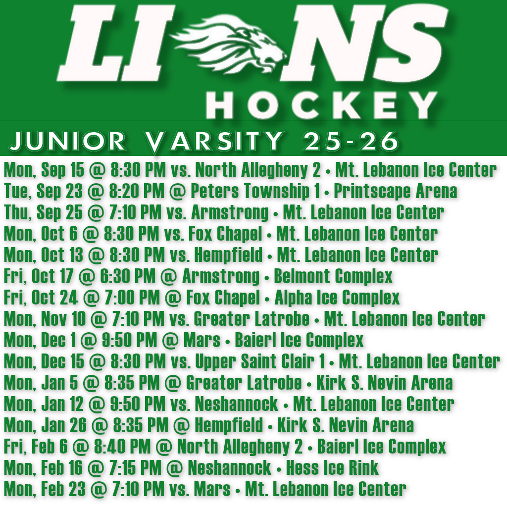 Full JV Game Schedule