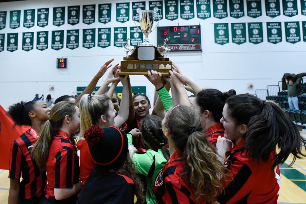 Glen Shields take home the U16 Girls Ontario Futsal Cup trophy