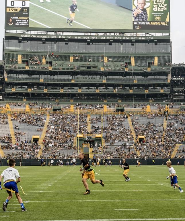 Kyle Tufnell getting ready to throw a TD to Brett Sherwood